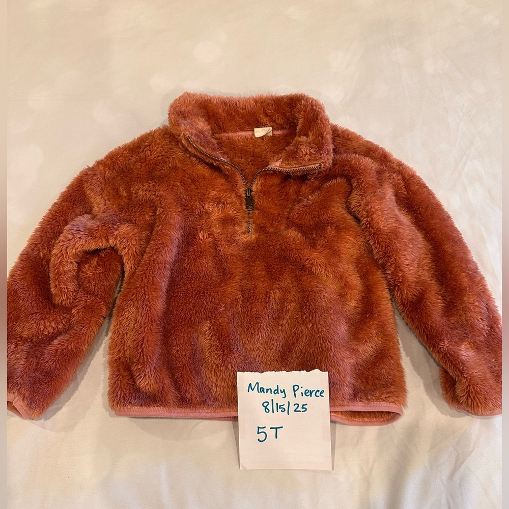 Little Road Co. 5T Cozy Kids' Fleece Pullover in Rust